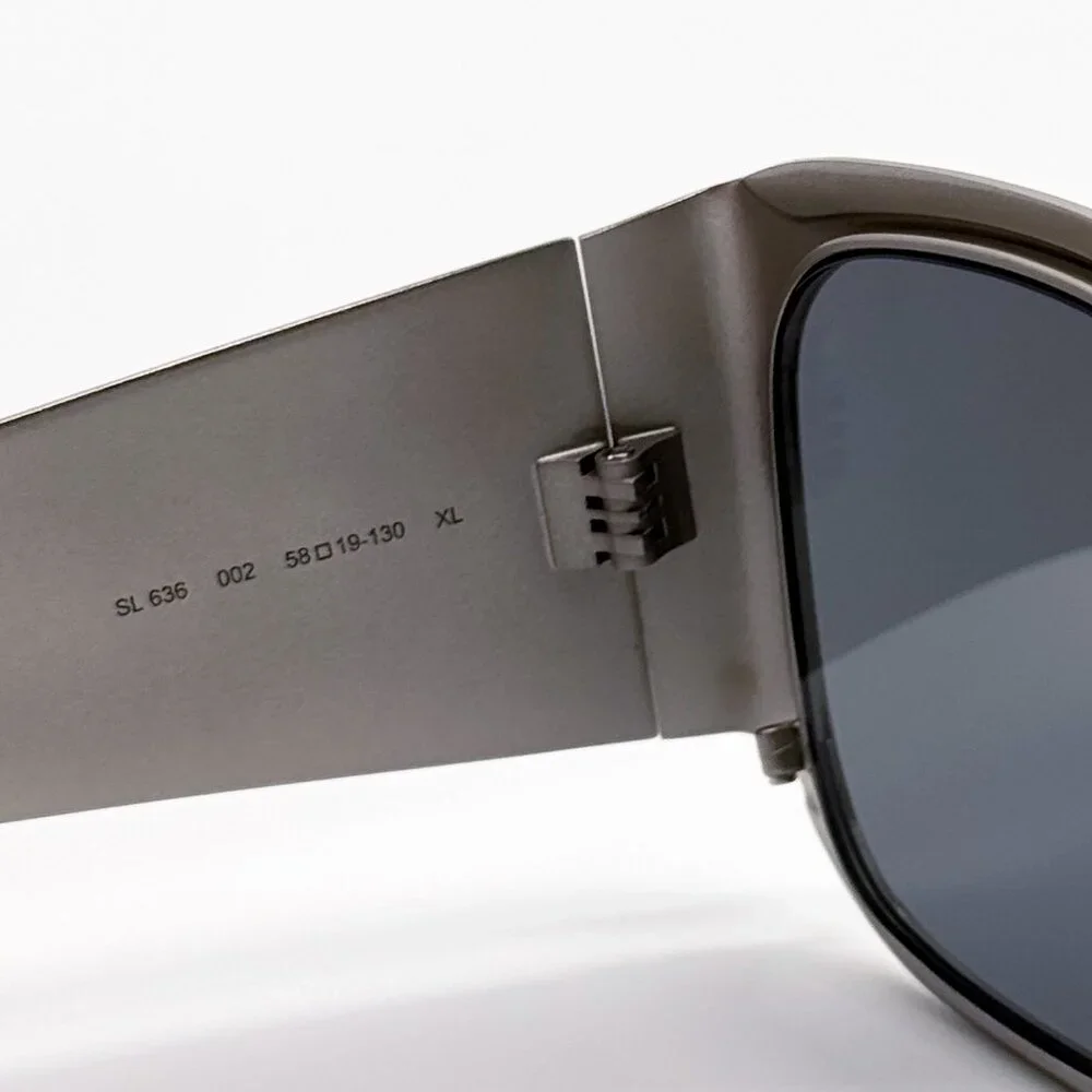 NEW SAINT LAURENT SL636 002 SUNGLASSES MEN SILVER SQUARE SL 636 002 SUNGLASSES